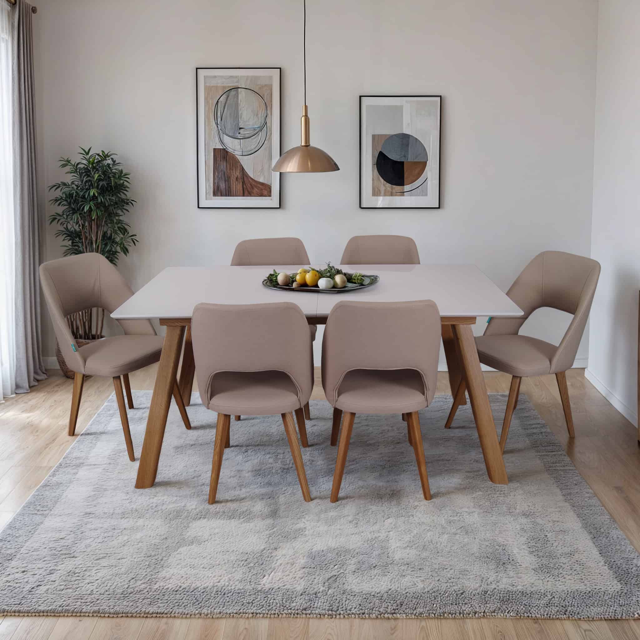 Dinning Table Aria Oak legs /
Трпезариска маса Ариа / Trpeazriska masa Aria
Dinning Table Aria / Miza jedilna in stoli Aria